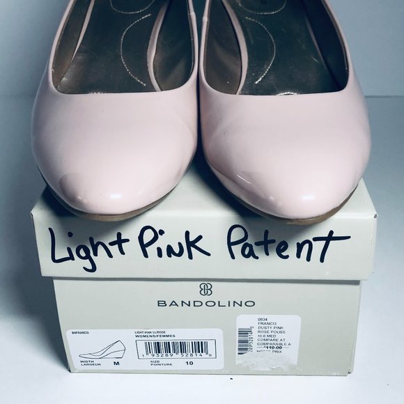 Bandolino Patent Wedge Pumps-Light Pink 10M - Picture 2 of 13